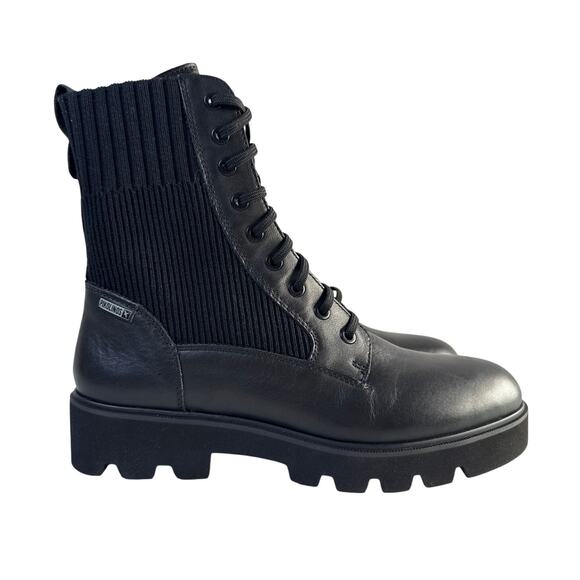 Pikolinos Boots Salamanca Ankle Womens EU39 Black Leather Side Zip & Lace US 8.5 - Picture 2 of 10